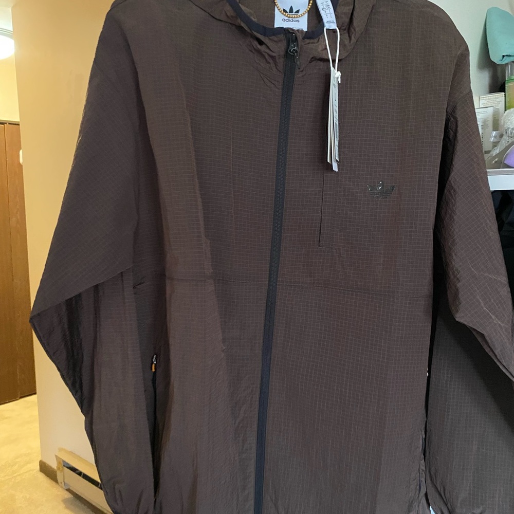 Adidas dark brown skateboard jacket
